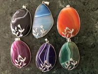 Wholesale Tree of Life Natural Stone Pendant Agate Gemstone Necklace Handmade Jewelry for Women Gift Party