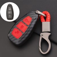 Wholesale Carbon Fiber Style Remote Key Fob Shell Case Cover For Ford Focus MK3 MK4 Fiesta Mondeo Kuga Smart Control Key Keychain Holder