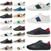 Wholesale Men Sneaker fashion Casual Shoes Snake Chaussures Leather Ace Bee Embroidery Stripes Shoe Walking mens Sports Trainers women Tiger gg guccie women Sneakers