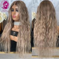 Wholesale Lace Wigs Curly Front Wig Ombre ASh Platinum Blonde Human Hair x4 x6 Transparent Brazilian Remy For White Women