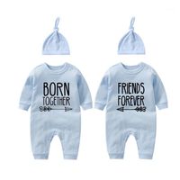 Wholesale Clothing Sets YSCULBUTOL Baby Twins Bodysuit Born Together Friend Forever Boy Clothes Toddler Girl