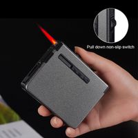 Wholesale New hot in Cigarette Case Lighters Metal Box Holder Windproof Flame Fire Gas Refillable Lighter