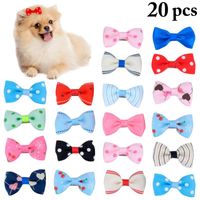 Wholesale Dog Apparel Color Random Kitten Puppy Cute Pet Grooming Floral Solid Cotton Bow Flower Hairpins Butterfly Hair Clips Barrette
