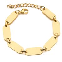 Wholesale trendy personality k gold plated simple stainls steel bracelet cuban link bracelet