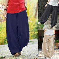 Wholesale Women s Pants Capris Woman Turnip Trousers ZANZEA Summer Ladies Carrot Pockets Oversize Casual Solid Cotton Pantalon Palazzo