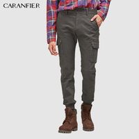 Wholesale Men s Pants Mens Cargo Navy Blue Tactical Fashion Streetwear Slim Fit Multi pocket Stretch Cotton Trousers Male