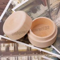 Wholesale Mini Round Wooden Storage Boxes Ring Box Vintage decorative Natural Craft Jewelry box Case Wedding Accessories For Women Gift