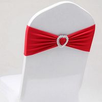 Wholesale Royal Blue Colour Spandex Sash With Heart Buckles Universal Lycra Chair For Wedding Decoration Band Bow Tie Sashes