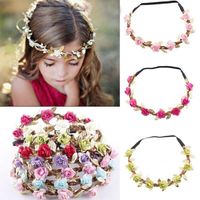 Wholesale Hair Clips Barrettes Trendy Girls Women Flower Crown Band Wedding Gold Leaf Floral Multi color Geometric Rose Leaves Accessories