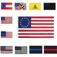 Wholesale DONT TREAD ON ME flag CM Gadsden Banner Flags blue red line Flag Yellow Snake Banners trump USA flags home decoration ZC312