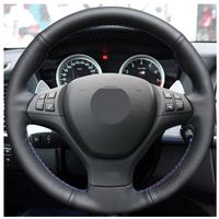 Wholesale Black Soft Suede Leather Hand stitched Car Steering Wheel Cover For BMW X6 E71 M E70 X5 M Car Interior