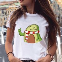 Wholesale Women s T Shirt Merry Christmas Holiday Avocado Lovely Style Trend Year Printed Tops Tee Clothes Tshirt Women Female Cartoon Graphic