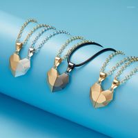 Wholesale Pendant Necklaces set Unisex Magnetic Heart Stone Attractive Love Necklace Couple Jewelry Valentine s Day Anniversary Gift