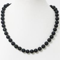 Wholesale Black Baking Paint Glass Round Beads Necklace For Women Slade mm mm mm mm Pretty Party Gift Jewelry inch B1642 Chains