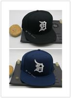 Wholesale Top sale New Detroit Sports Fitted Hats Cool Baseball Fitted Cap Adult Flat Peak Hip Hop Tiger Men Women Blue Black Full Closed Gorra