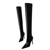 Wholesale 2022 Designer Knitting Women Boots Laureate Sexy Wool Pointed Shoe knight Elastic Force Boot Luxury Thick High Heels Platform Winter Leather Ladies Shoes With Box