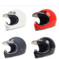 Wholesale Motorcycle Helmets Japanese CO Handmade Fiberglass Shell Vintage Full Face Helmet DOT ECE Professional MOTO Safety