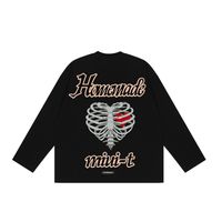 Wholesale Print Letter Embroidery Crew Neck Autumn Casual T shirts Men Women Long Sleeve High Street Style Oversize Tees