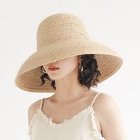 Wholesale 2021 New Retro Domed Hand woven Raffia for Women Sunscreen Beach Summer Wide Brim Straw Sun Visor Uv Protection Hat S1113 Uwyy