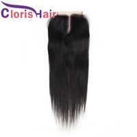 Wholesale 4x4 Silk Straight Half Hand Tied Malaysian Virgin Human Hair Top Closures Piece Density Middle Part Body Wave Swiss Lace Closure