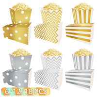 Wholesale Gift Wrap Corn Box Candy Paper Dot Striped Wave Popcorn Favor Bags For Candy Snack Chips Wedding Xmas Kid Birthday Movie Party
