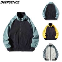 Wholesale 2021 New Spring Autumn Fashion Cool Jacket Men Korean Stand Zipper Polyester Simple Casual Streetwear Sport Jackets Men H1224