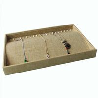 Wholesale Storage Boxes Bins High Quality Linen Jewelry Tray Display Holder Necklace Shelf Box Bracelet Stand