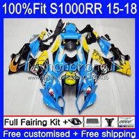 Wholesale Injection Shark blue yellow Mold Fairings For BMW S RR S1000 RR S1000RR Bodywork No S RR S RR S1000 RR Fit OEM Bodys kit