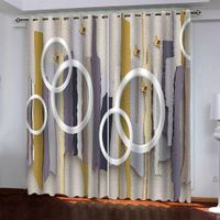Wholesale 3D Photo Cortina Photo Embossed circle Living Room Bedroom Blackout Curtain For Window
