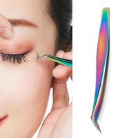 Wholesale False Eyelashes Tweezers Stainless Steel Professional For Lashes Extension Gold Decor Anti static Eyebrow Eyelash