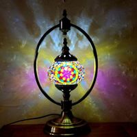 Wholesale Table Lamps Turkish Style Decorative Lamp Moroccan Retro Mosaic Bedroom Bedside Night Light Man Cafe Bed Room Decoration Desk