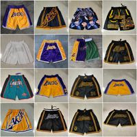 Wholesale 2021 Team Basketball Short Just Don Floral Version Sport Shorts Hip Pop Pant With Pocket Zipper Sweatpants Purple White Black Yellow Mens Stitched Good
