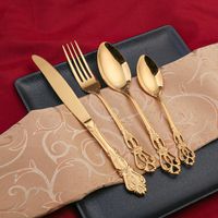 Wholesale Flatware Sets Dinnerware Set Gold Cutlery Fork Stainless Steel Spoon Royal Forks Knives Spoons Kitchen Tableware