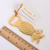 Wholesale Plated Gold Beer Bottle Opener Originality Pineapple Shaped Multi Function Metal Openers Wine Promotion Gift New lt J2