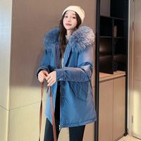 Wholesale Winter wear school overcomes the Korean version of thickened medium and long wool collar Knicks women s new Fox Fur grass