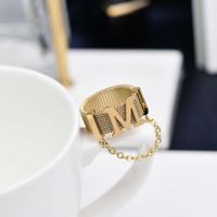 Wholesale Exaggerated Bracelet female M letter ring design sense of minority titanium steel jewelry index finger hip hop fashion personality