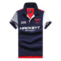 Wholesale Summer Men Hackett Racing Polo Shirts Aston Martin England Casual HKT Sport GT Polos GB London Brit Tees White Red Size M XXL