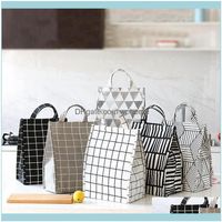 Wholesale Dinnerware Kitchen Dining Bar Home Gardendinnerware Sets Functional Pattern Cooler Lunch Box Portable Insulated Canvas Bag Thermal Picnic