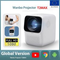 Wholesale EU Stock Global Android Wanbo T2MAX P Mini LED Projector WIFI Android System ANSI FULL HD for YouTube Phone Portable Home Theater Cinema