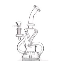 Wholesale Hookahs Glass Bong Recycler Dab Rig Water Pipes Clear color height Inch mm Joint ship With mm male bowl USA In Stock Bongs