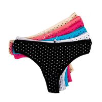 Wholesale 5 set Sexy Thong for Women Girls Cotton G Strings Ladies Panties Lip Print Kawaii Cute Dot Underwear Whole
