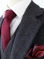Wholesale Men s Suits Blazers Dark Grey Wool Herringbone Tweed Tailor Slim Fit Wedding For Men Retro Gentleman Style Custom Made Mens Piece Suit