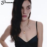 Wholesale Pendant Necklaces Dvacaman Neck Pendants Women Letter Chain Jewelry On The Couple For Two Lover Name One Piece Holiday Metal Punk