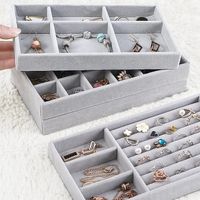 Wholesale Jewelry Pouches Bags Fashion Drawer Velvet Storage Tray Ring Bracelet Gift Box Jewlery Organizer Earring Holder Display Case