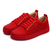 Wholesale Designs Fashion Spike Low Cut Party Dress Shoes Red Bottom Sneaker Luxury Party Wedding Shoes Genuine Leather Casual Shoes brazil linhaiyu1