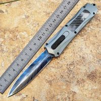 Wholesale Micmt Blue Feather Pocket Automatic Knife UT85 Exocet Combat Dragon Self Defense Hunting Outdoor Survival Auto Knives Italy Style BM Infidel