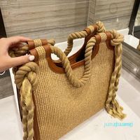Wholesale Designer Female luxury handbag designer beach bag canvas shopping bags fashion knitting big handbags wallet