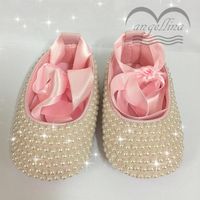 Wholesale First Walkers Adorable Pink Bling Beads Crystals Beautiful DIY Baby Toddler Shoes Princess Sweet Infant Sapatos Born Gift
