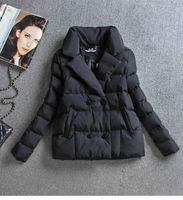Wholesale Women s Jackets Winter Women Jacket Coat Cotton Clothing Short Slim Ladies Warm Parka Black Sutdent Clothes FO