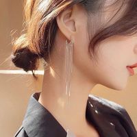 Wholesale 2021 Fashion INS Long Tassel Earring Chain Luxury High Qaulity Design Dangle Exaggerated Jewelry Present for Girls Lady Exquisite and Fashionable Personality